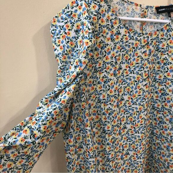Jason Wu Eloquii Floral Ruffle Sleeve Top - Picture 4 of 7